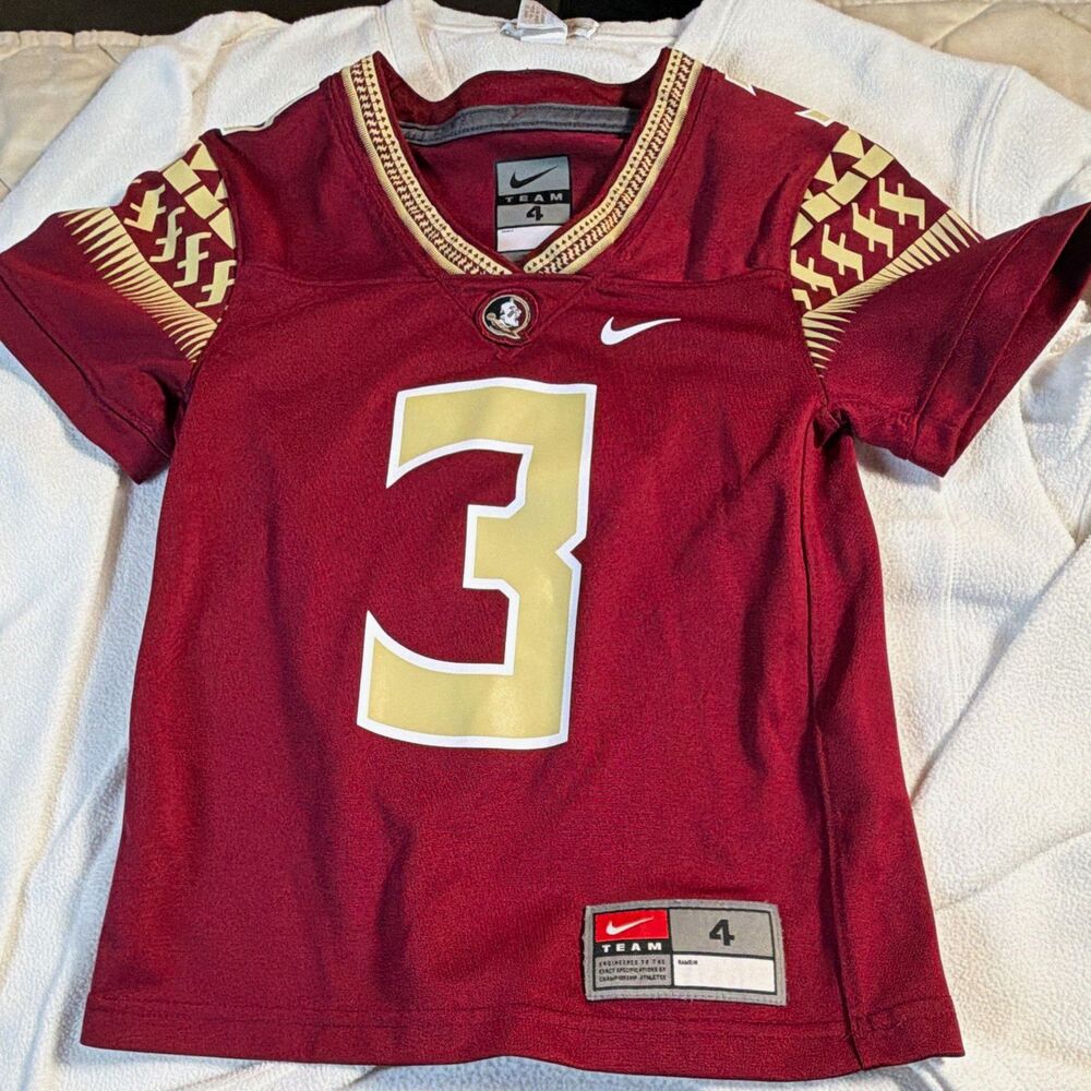 Nike Florida State Seminoles Football Jersey #3 Garnet/Gold/White Size 4